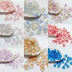 50pcs/Lot Wooden Hibiscus Glass Petal Pendant Glass Material Creative Diy Bracelet Headwear Hairclip Handmade Accessories Gift