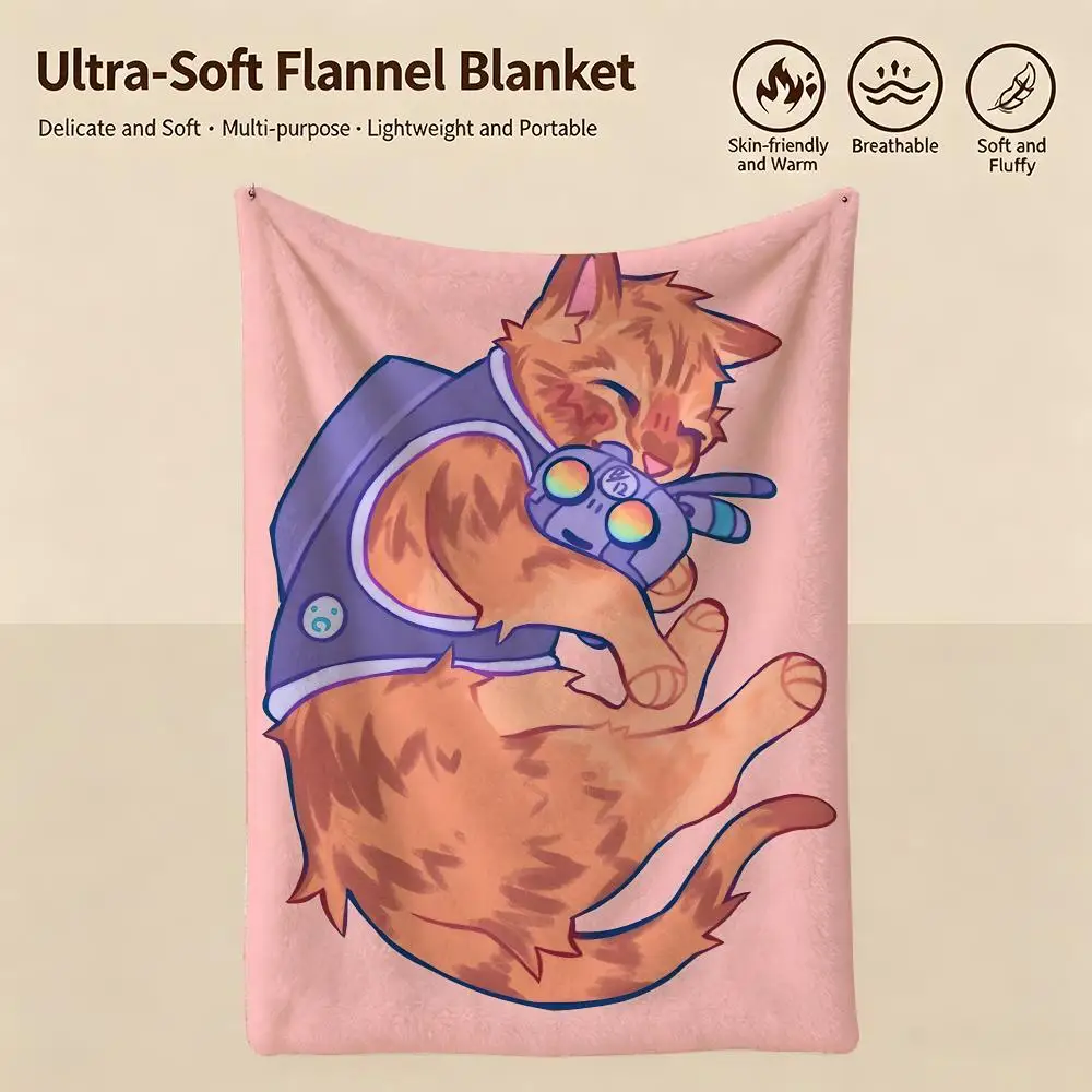game S-Stray-y Throw Warm Soft Flannel Blanket, Multi-use for Sofa Bed Camping Travel Nap