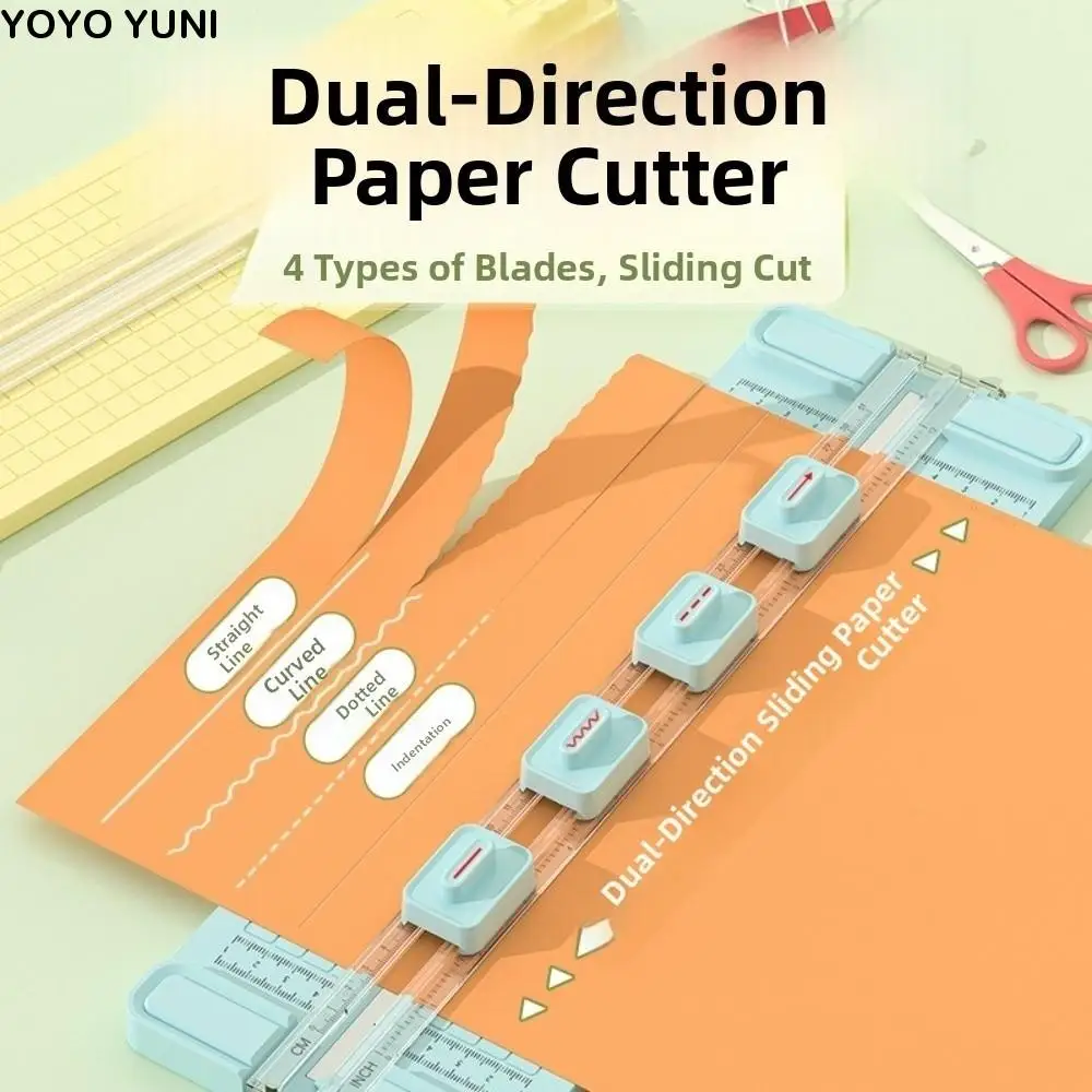 

Precision 4-in-1 Paper Cutter Anti-Slip Bidirectional Cutting Manual Paper Trimmer Creasing Dotted 360-degree Craft Paper Cutter