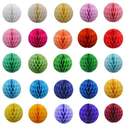 5 pcs decoration Pom Poms Paper Honeycomb Ball Hanging Paper Lantern Wedding Birthday Decor DIY Baby Shows Party Supplies