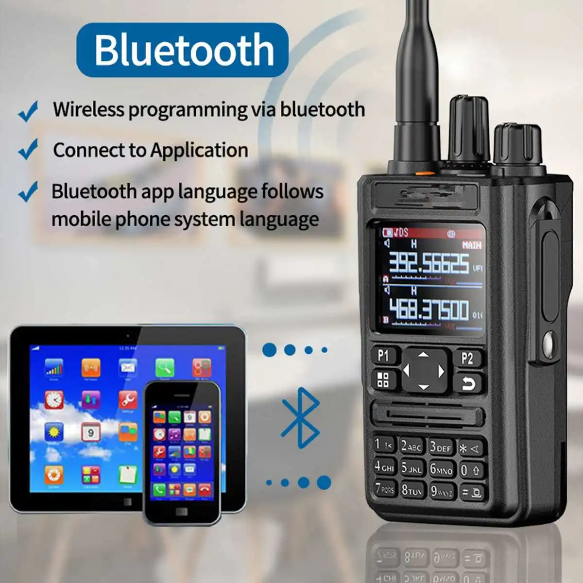 Walkie Talkie Full Band GPS bluetooth Program Frequency Wireless Copy Frequency Type-C Jack Outdoors Handheld Two Way Radio