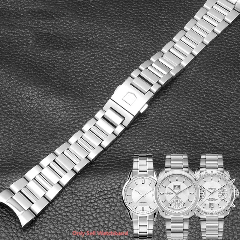 Solid Stainless Steel Watchband For Tag Heuer Carrera CBN2A1D Competitive Potential WAY201S Series 22MM Male Watch Strap