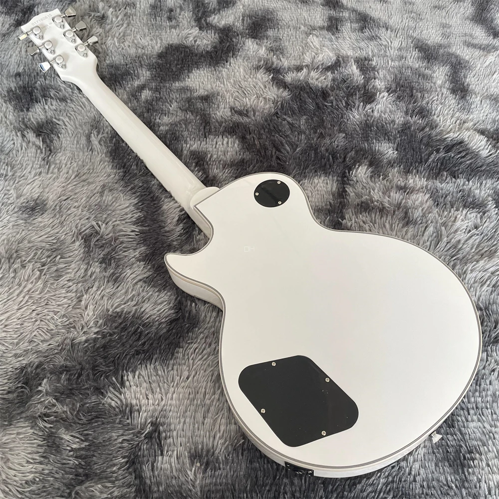 High-quality custom-made  electric guitar white body rosewood fingerboard inlaid real shell silver-white knobs