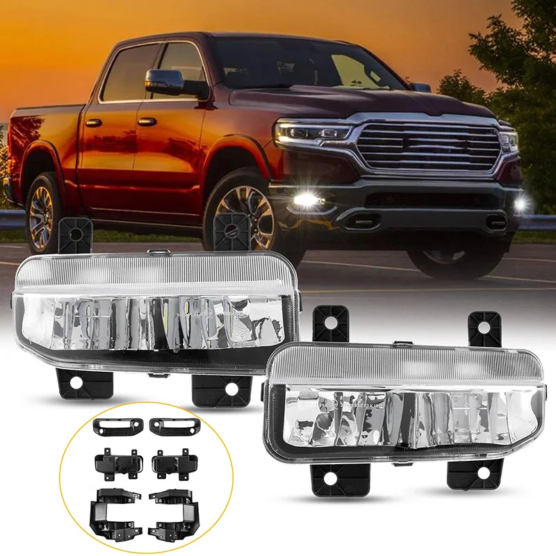 High Quality LED Car Fog Light Assembly Fit For Dodge Ram 1500 2019 2020 2021 2022 Car Accessories Front Bumper Driving Lamps