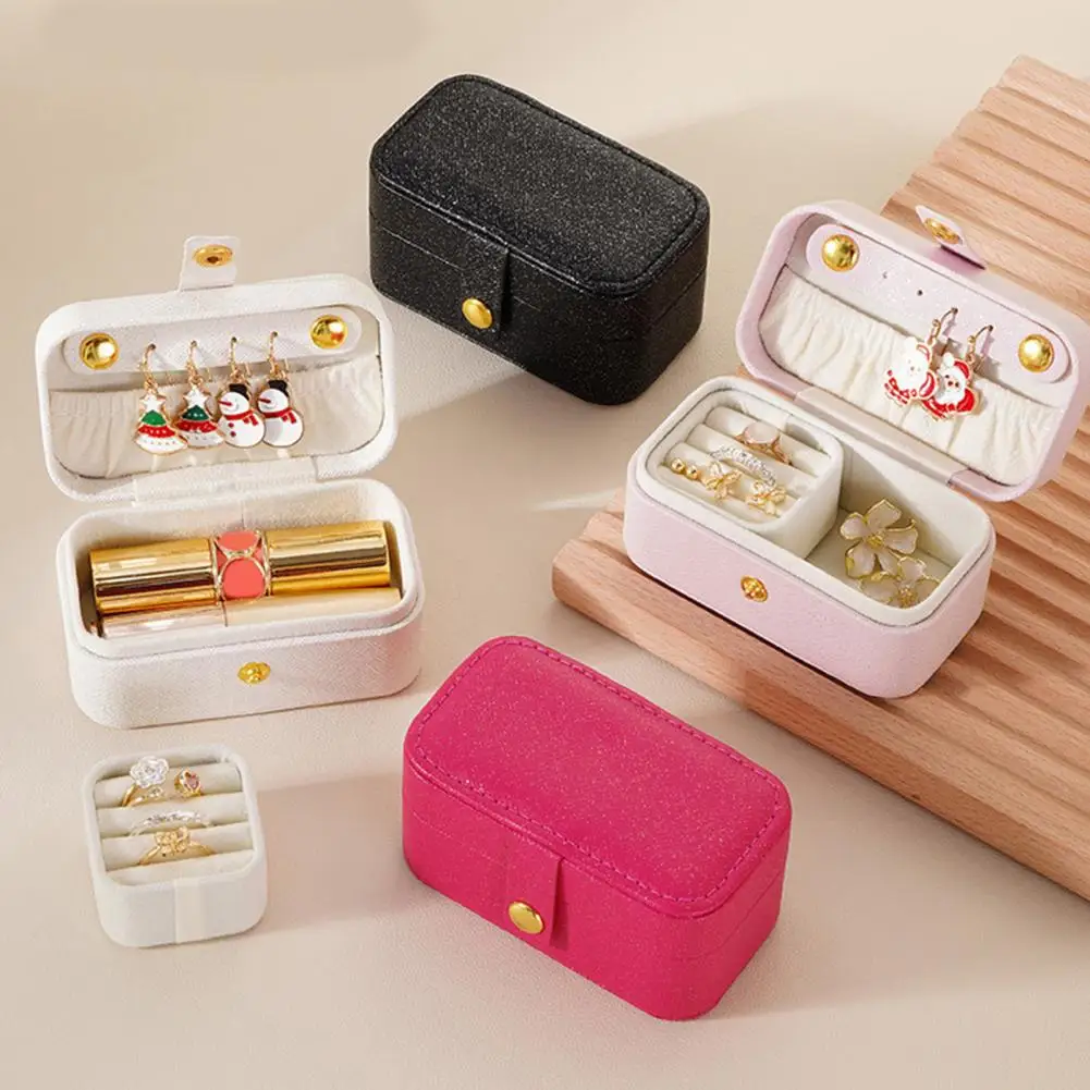 

Jewelry Box Mini Portable Rings Earrings Necklaces Lipstick Storage Box Jewelry Organizer for Travel Outdoor