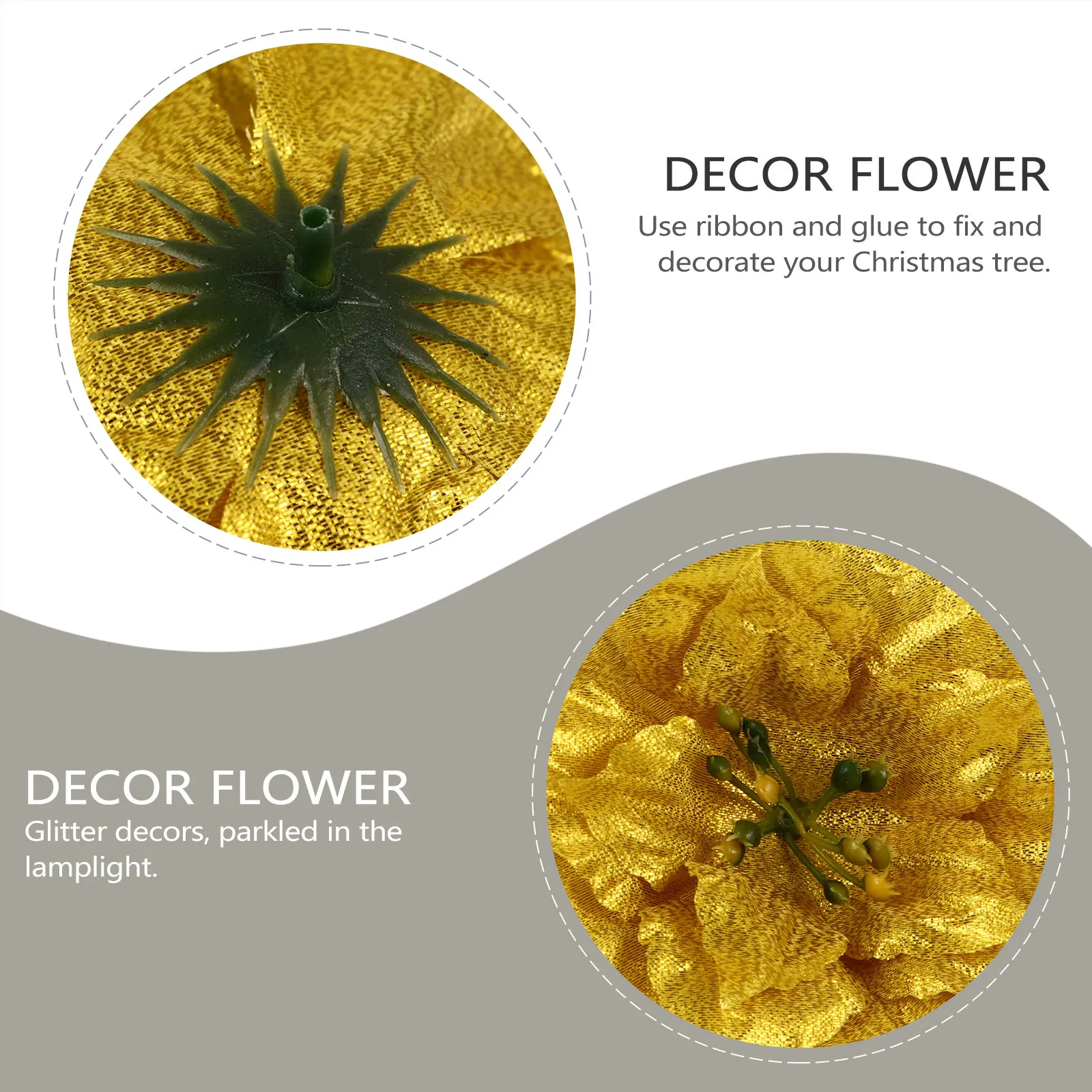 

7pcs Glitter Pe Christmas Wreath Flowers Diy Decor Accessories For Holiday Wedding Party Decorative Artificial Flower Adornment