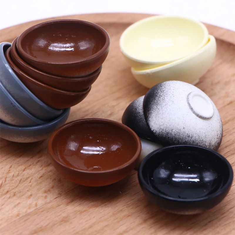Bol à fruits Miniature pour maison de poupée 1:12, bol à salade, assiette à soupe, Mini couverts, vaisselle de cuisine, décor, jouet, accessoires pour maison de poupée, 5 pièces