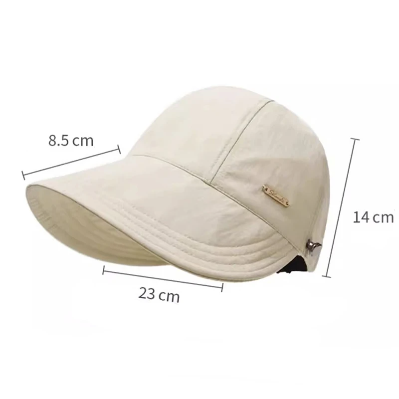 Long Brim Bucket Hats for Women Thin Quick-Drying Cotton Sun Protection Hat Korean Girl Outdoor Fashion Versatile Anti-Uv Visors