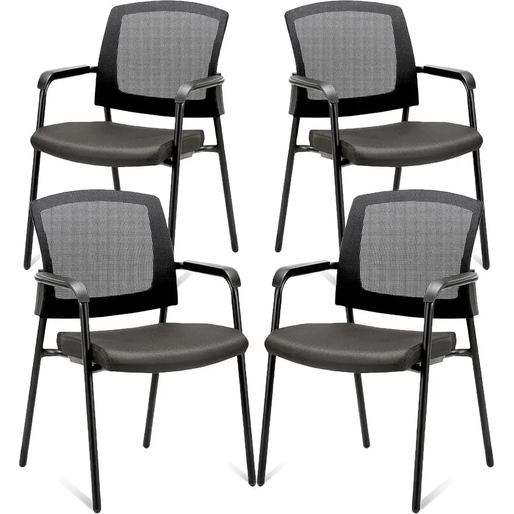 

Эргономичный складной стул с сетчатой спинкой и утолщенной подушкой для офисов, конференц-залов и залов ожидания, черный (4 шт.)