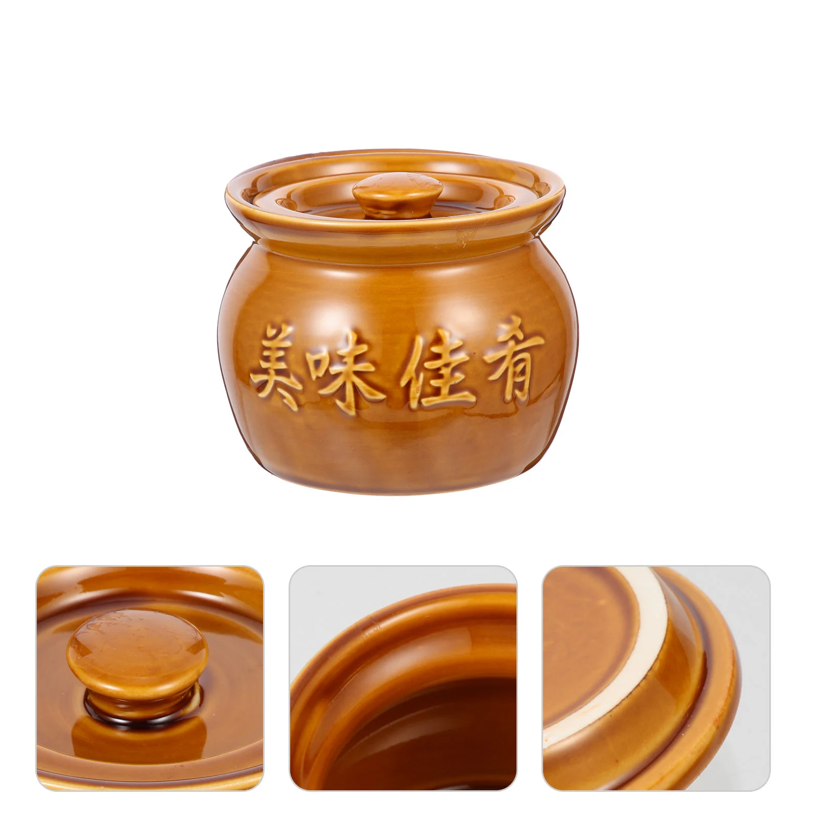 Crock Ceramic Stewing Bowl Kitchen Soup Jar Oven Ceramics Multi-function Pot Kitchenware Food Containers with Lids