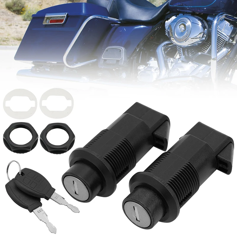

Motorcycle Hard Saddlebag Locks Set with Keys Trunk Fits Motorcycles Accessories Motorbike Rear Hard Saddlebag Lock Universal