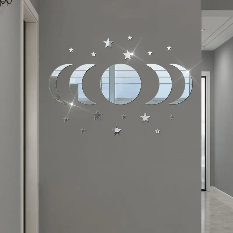 20 lentes de acrílico con forma de estrella y Luna para la decoración de paredes en salas de estar, dormitorios y otros lugares