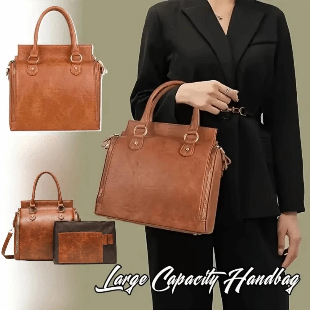 

Вместительная женская сумка-тоут через плечо с множеством отделений, легкая, на плечо или в руке, многослойная, из искусственной кожи, для покупок