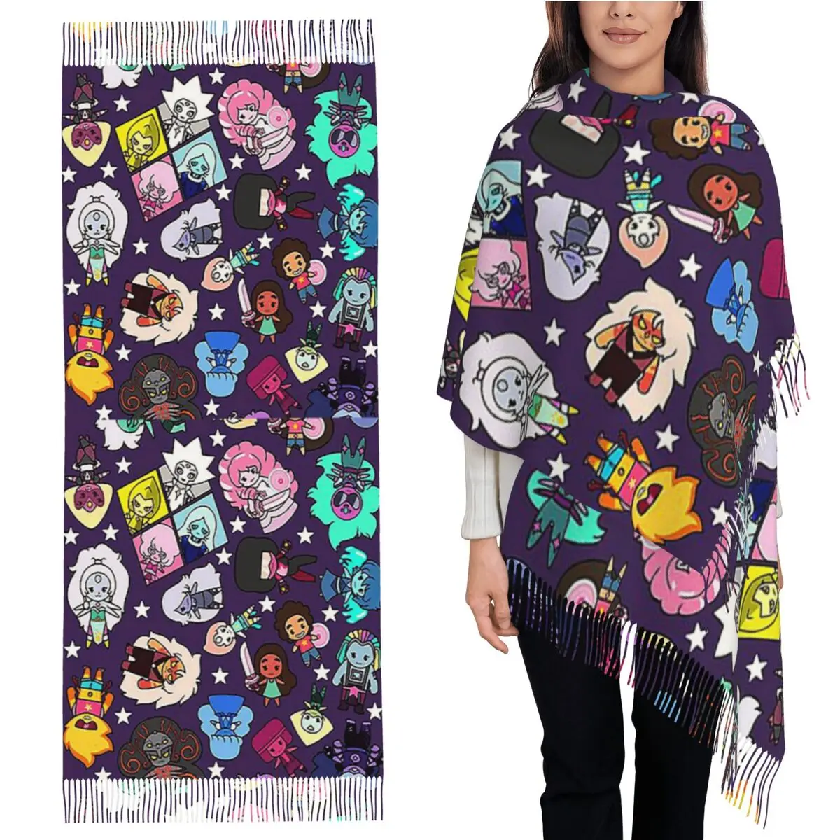 

Хрустальные драгоценные камни, шарф Стивен, шарфы с кисточками, женские мягкие теплые шали и накидки, длинная осенне-зимняя шаль