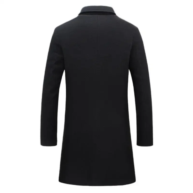 

Men's Autumn and Winter New Wool Coat Coat Casual Solid Color High-quality Long Coat Slim Fit Fashion Large Windbreaker Coat