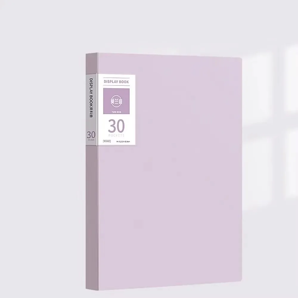 Portable A4 Size Display Book 30 Pockets Document Organizer File Folder Paper Storage Paper Storage Binder Award Display