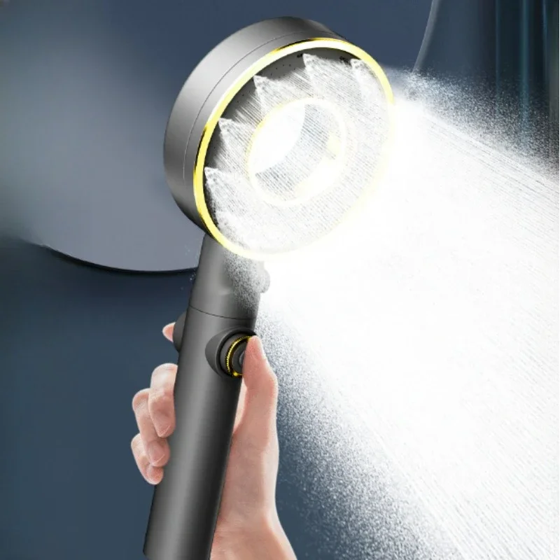 High Pressure Donut Shower Head with One-Button Water Pause, Powerful Boosting Spray for Home Bath