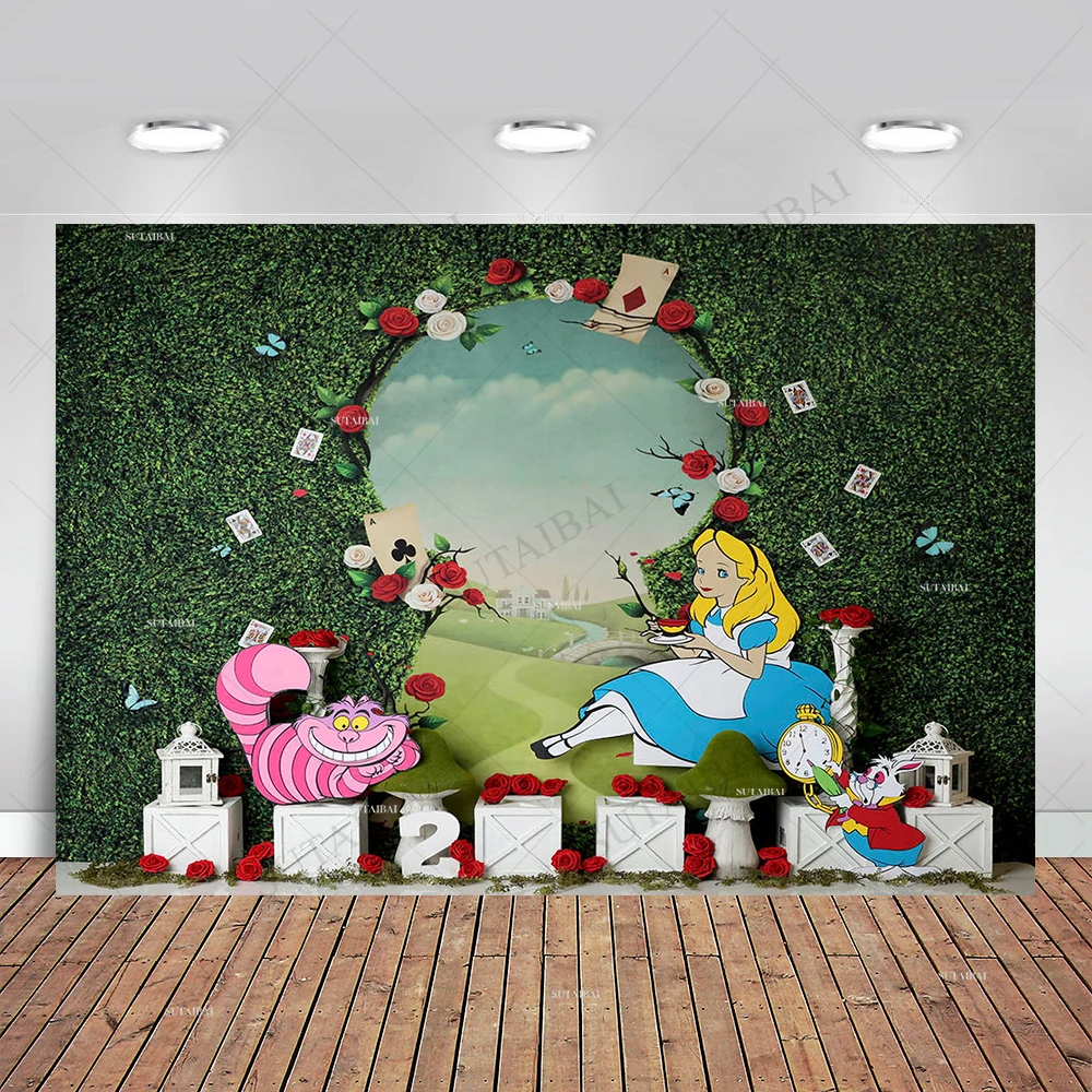 Alice in Wonderland Tapestry Birthday Party Background Supplies Baby Shower Magic Girl Room Decoration Photography Home Decor