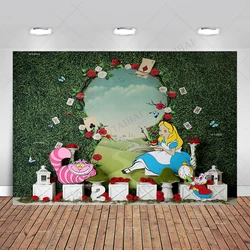 Alice in Wonderland Tapestry Birthday Party Background Supplies Baby Shower Magic Girl Room Decoration Photography Home Decor