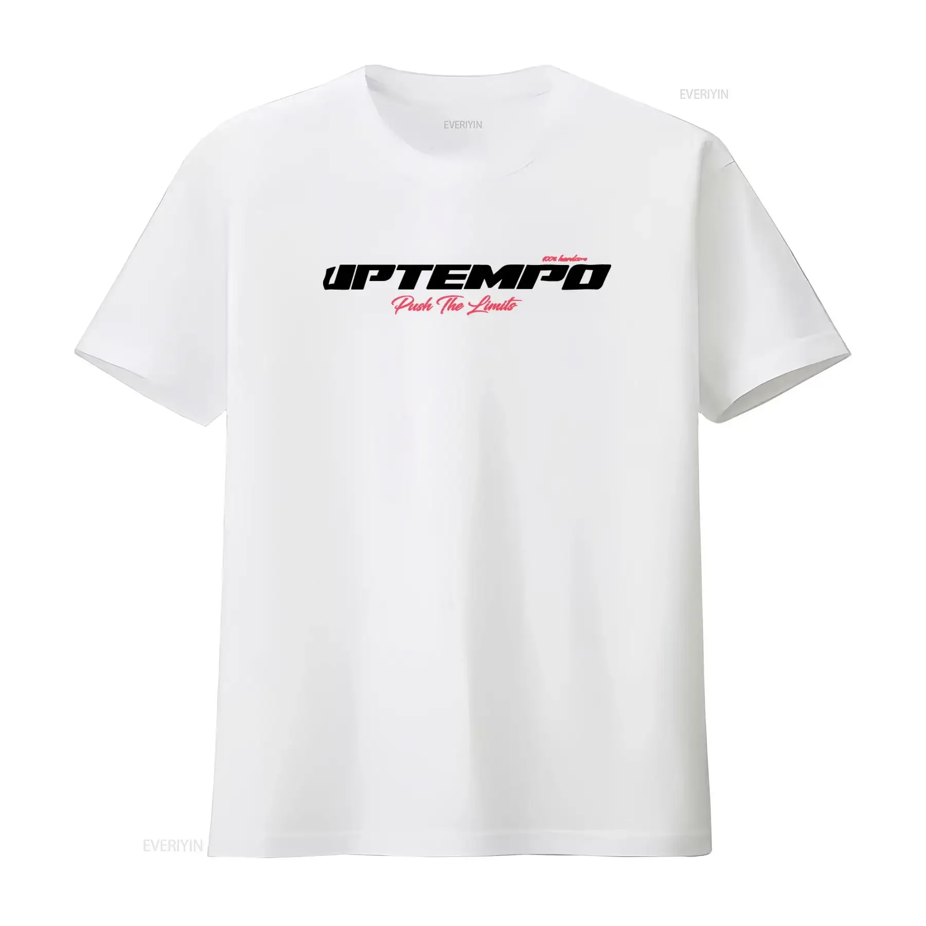 Camiseta UPTEMPO para hombre, Push The Limits, logotipo negro, Gabber Hardcore, vintage, lavada, gráfico unisex, elegante, ligeramente desgastada