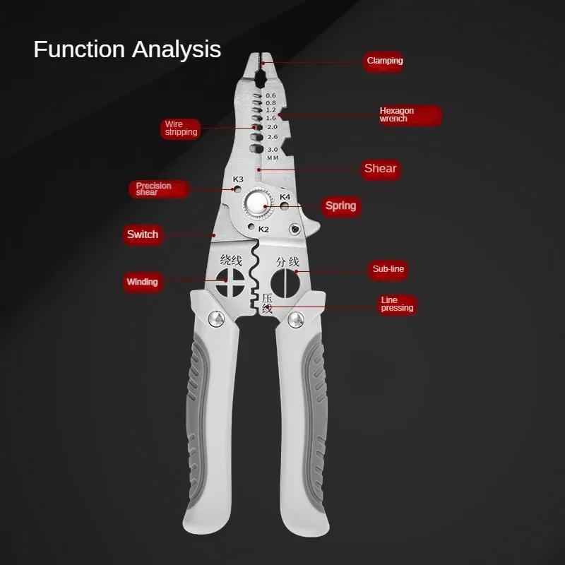 Crimper Cable Cutter Adjustable Automatic Wire Stripper Multifunctional Stripping Crimping Pliers Terminal Hand Tool