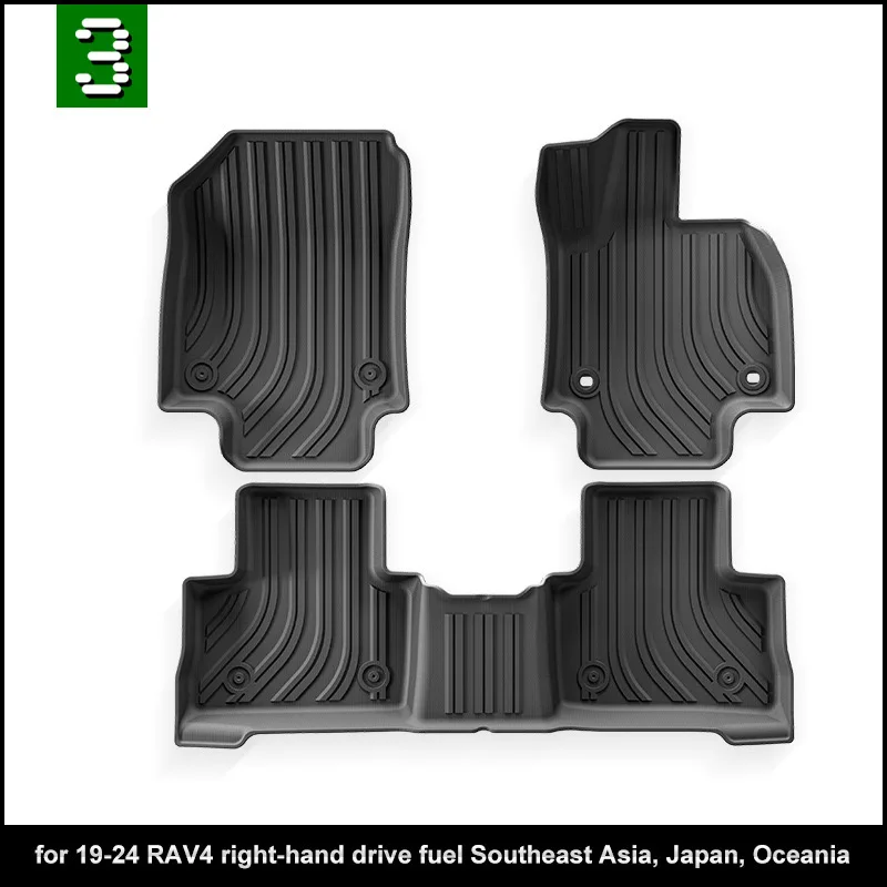 Car Trunk Mat For TOYOTA RAV4 2019-2024 TPE Car Floor Mats All Weather Rear Trunk Pad Cargo Liner Seat Back Anti Dirty Pads