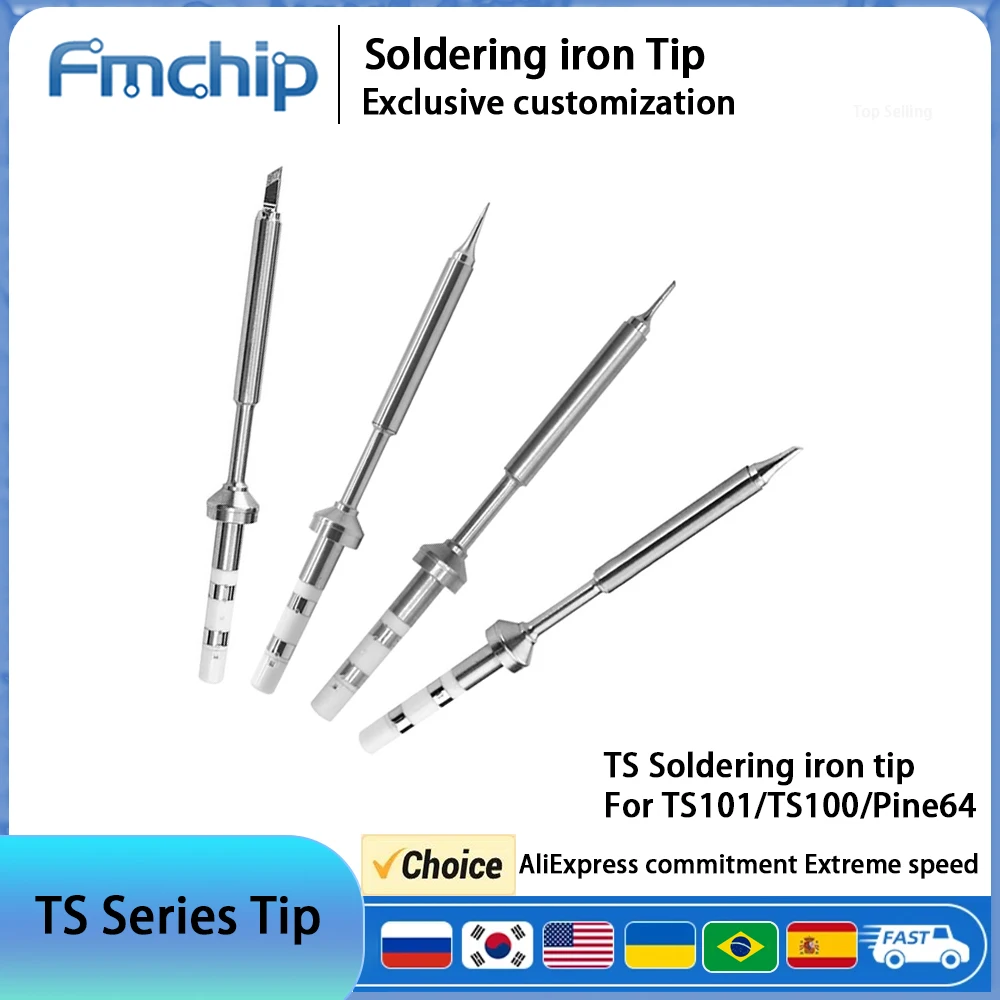 TS100 TS101 Pine64 Soldering Iron Tip Replacement Various Models of Pinecil Electric Soldering Iron Tip TS Series B2 I K C4 D24