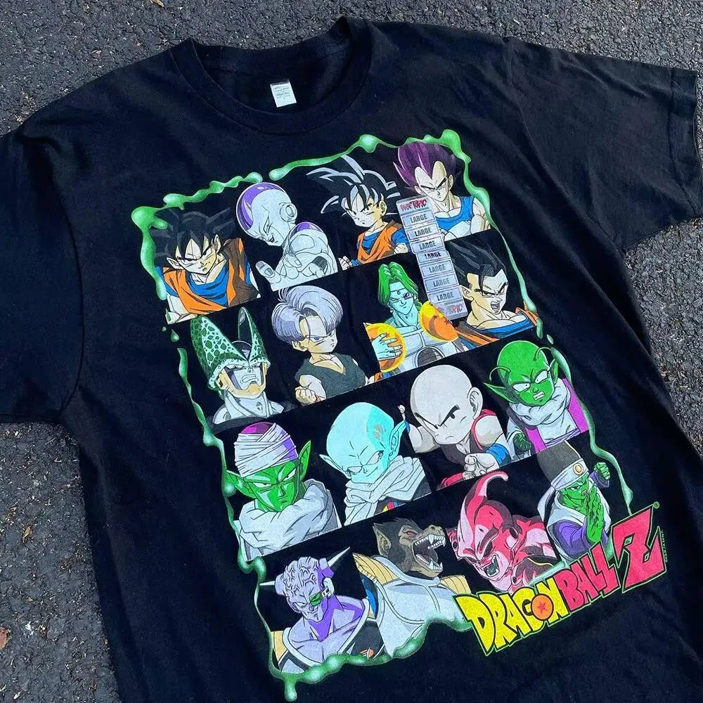 2025 男性原宿服アニメドラゴンボールコスプレ Tシャツ綿半袖ルーズ特大カジュアルスポーツフィットネス Tシャツ