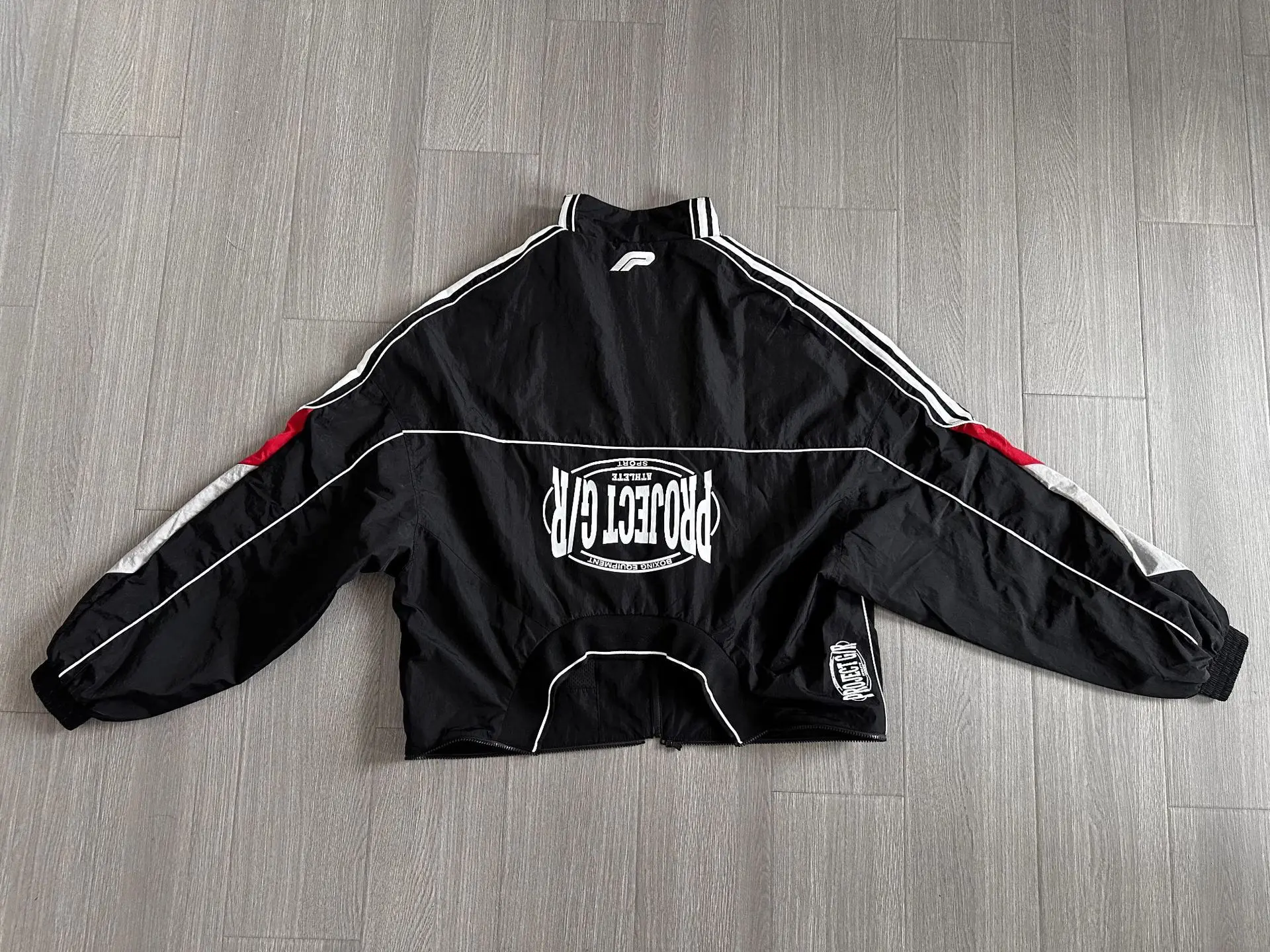 Nowa męska parka z kapturem na zamek błyskawiczny, w paski, techniczna, sportowa, casualowa, wiatroodporna, typu trench coat, model 2026. # E84