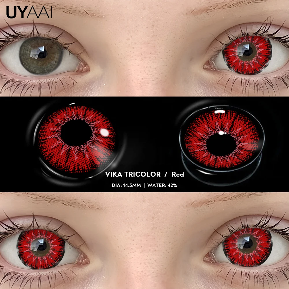 UYAAI 1 Pair Halloween Colored Pupils for Eyes Cosplay Red Lenses Anime Purple Lenses Colorful Blue Eye Contacts Yellow Lenses