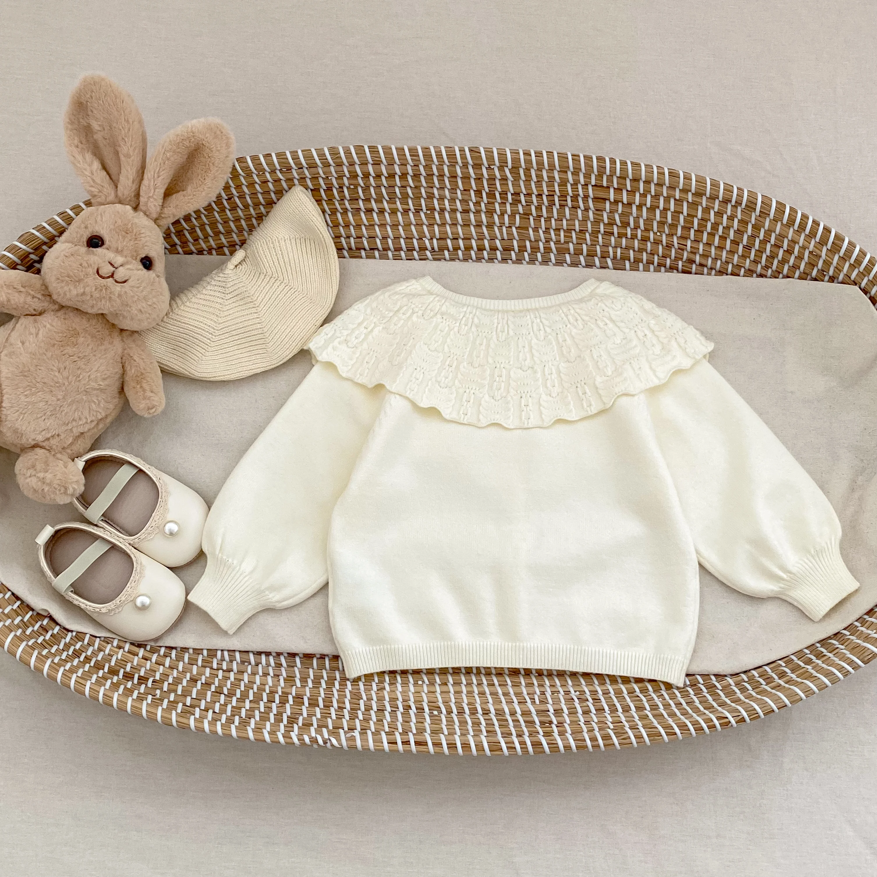 ملابس خريفية جديدة للرضع من عمر 2 إلى 4 سنوات، سترات بناتي عصرية، سترات محبوكة برقبة دائرية وأكمام طويلة #2