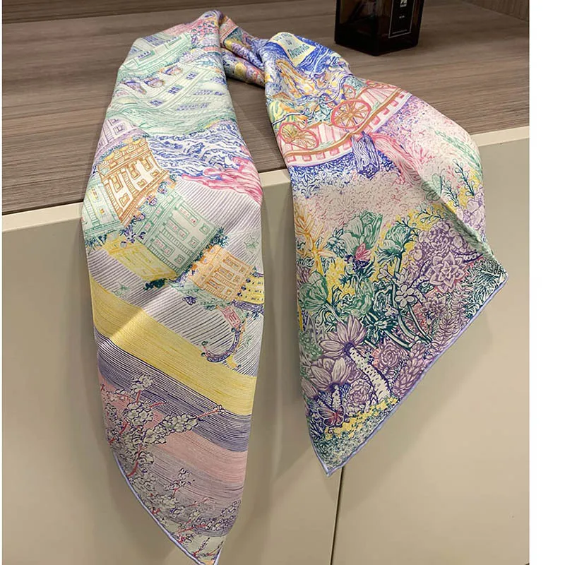 Womens 100% Twill Silk Scarf Neckerchief 35\