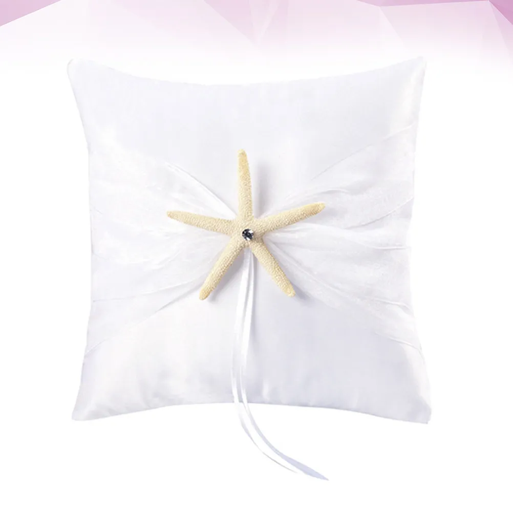Romantic Sea Star Wedding Ring Pillow Ocean Theme Ring Bearer Cushion Fine Workmanship Soft Touch Ceremony Decor Home Bed
