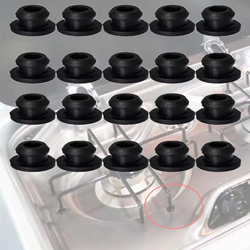 20Pcs Black Effective Reduce Scratches Heat Resistant RV Stove Grommet RV Car accessories