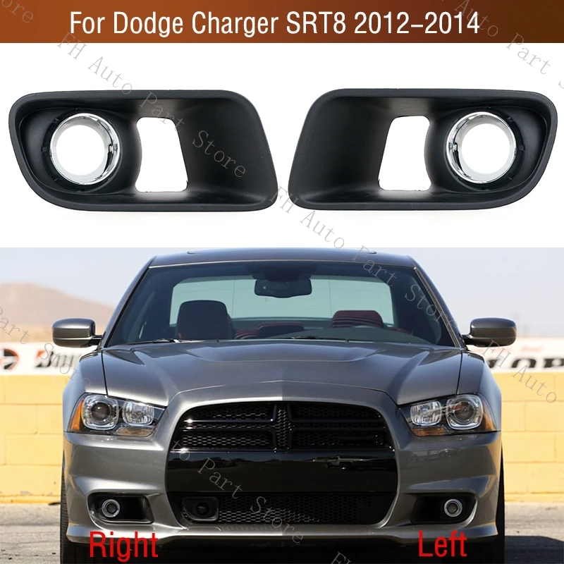 For Dodge Charger SRT-8 SRT8 2012 2013 2014 Car Front Bumper Fog Lamp Light Cover Frame Foglight Trim Lid Bezel Hood