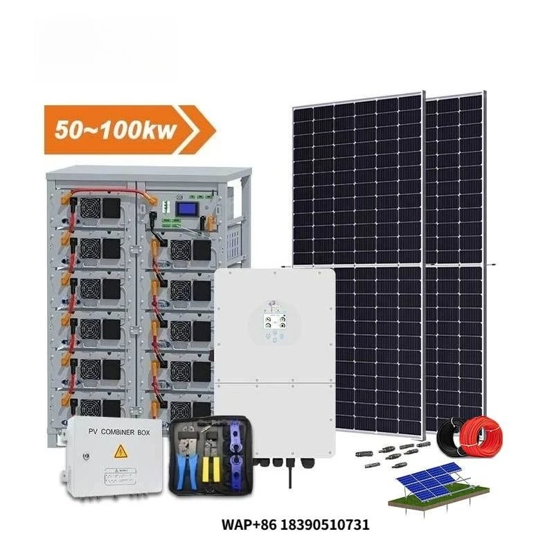 Renewable Energy PV Kit Complete Solar Panel Inverter Kit 380V 50Kva 100Kva Commercial Hybrid Solar System