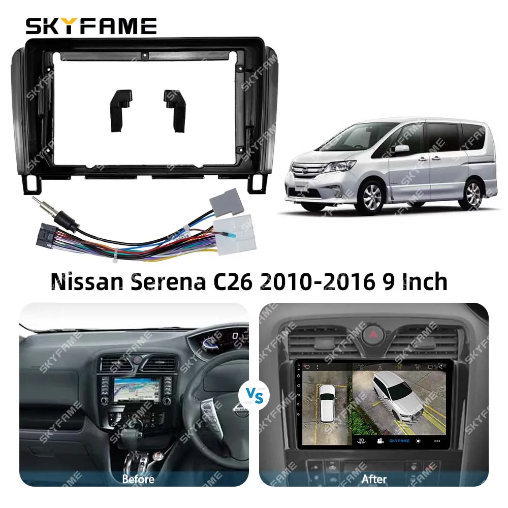 SKYFAME รถกรอบ Fascia อะแดปเตอร์ถอดรหัส Android วิทยุ Dash ชุดแผงติดตั้งสําหรับ Nissan Serena 4 C26