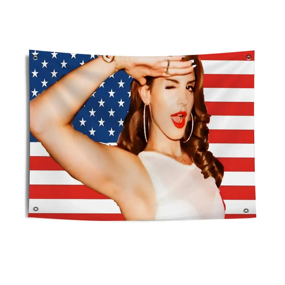 Singer L-Lana Del Rey Flags Horizontal High Density Knitted Fabric European Simple For Durable Outdoor Indoor Use