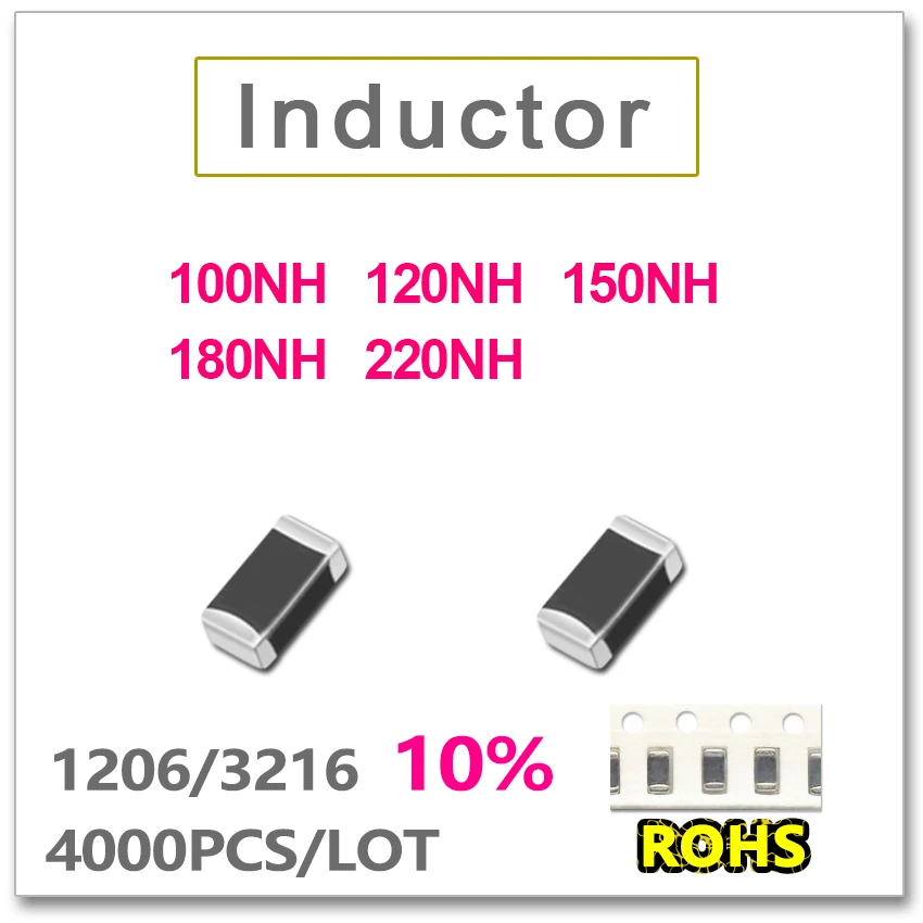 

JASNPROSMA 1206 3216 4000PCS SMD Multilayer low Frequency Inductor 10% 100NH 120NH 150NH 180NH 220NH SMD New high quality