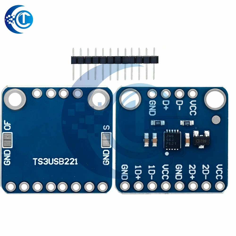 TS3USB221 USB2.0 480Mbps 1:2 Mux/Demux Switch Board, Single‑Enable Control Module