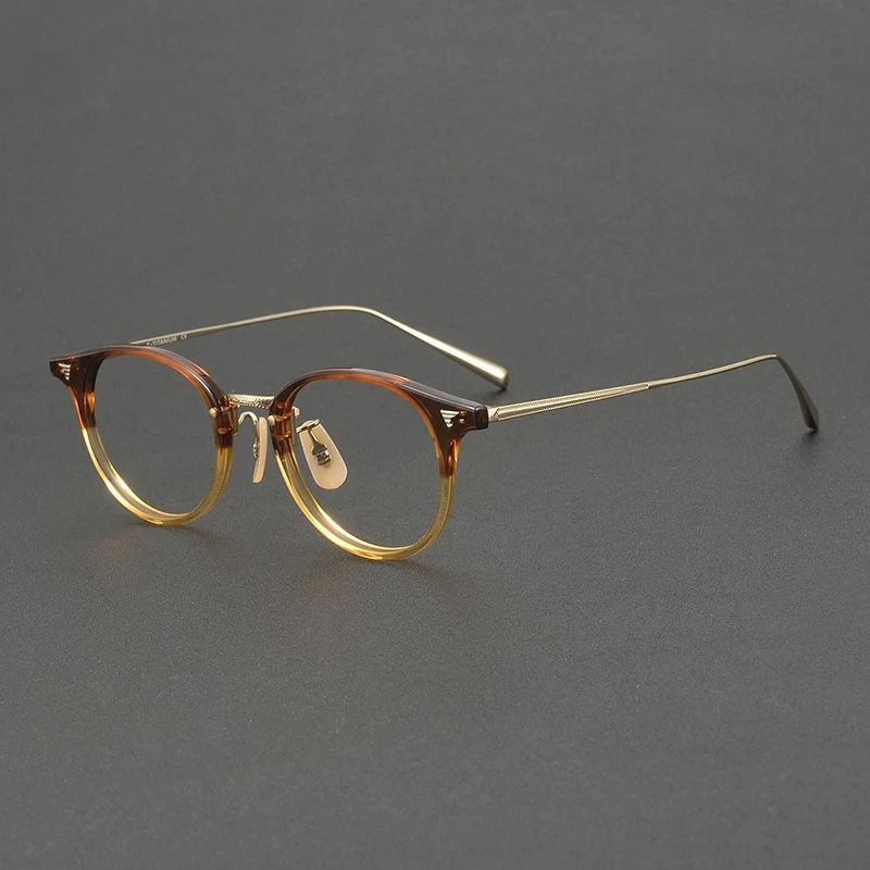 

Acetate titanium Glasses Frame for Men 2026 Retro Round Eyeglasses frames Women Titanium Spectacles male full Ultralight Eyewear