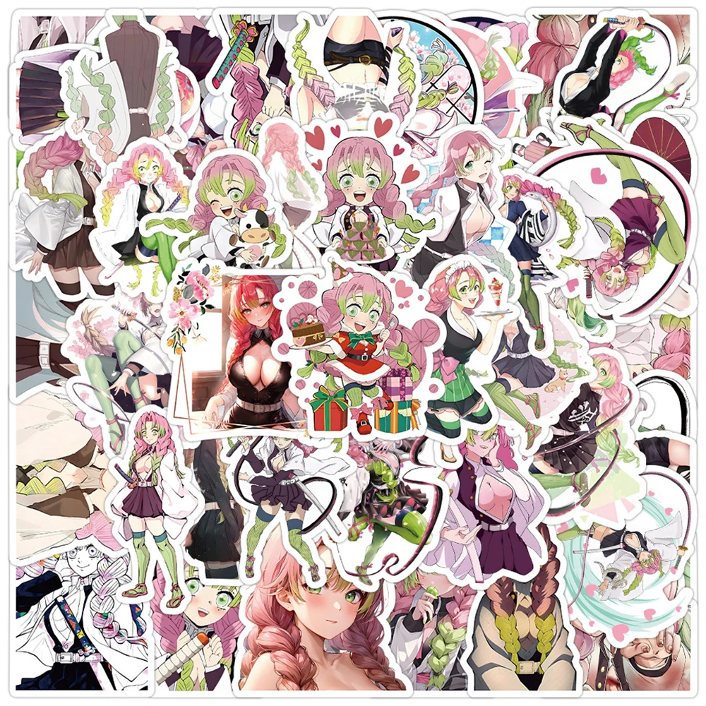 

10/30/50pcs Demon Slayer Kanroji Mitsuri Stickers Cute Girls Cartoon Sticker Laptop Bike Suitcase Notebook Aesthetics Decals