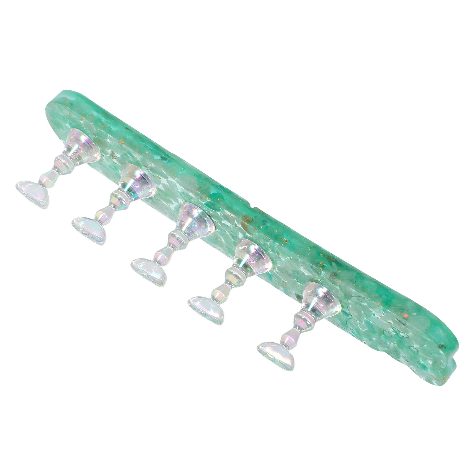 1세트 네일 연습 스탠드 연한 녹색 독특한 디자인 현실적인 촉감 재사용 가능 휴대용 네일 아트 트레이닝 DIY 매니큐어용