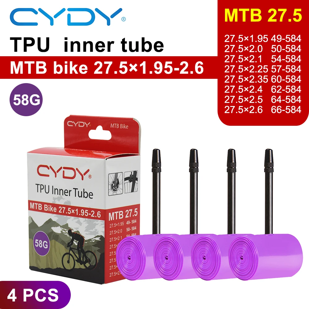 CYDY MTB TPU Fahrradschlauch 26''/27.5''/29''x1.95 2.0 2.1 2.25 2.35 2.4 2.5 2.6 Reifenkamera Fahrradreifen Fahrradteile