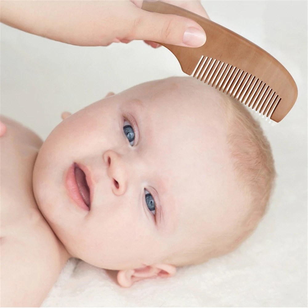 Newborn Baby Hair Bath Brush Infant Head Massager Comb Natural Wooden Soft Wool Brush Head Comb Portable Brush Comb For Kids