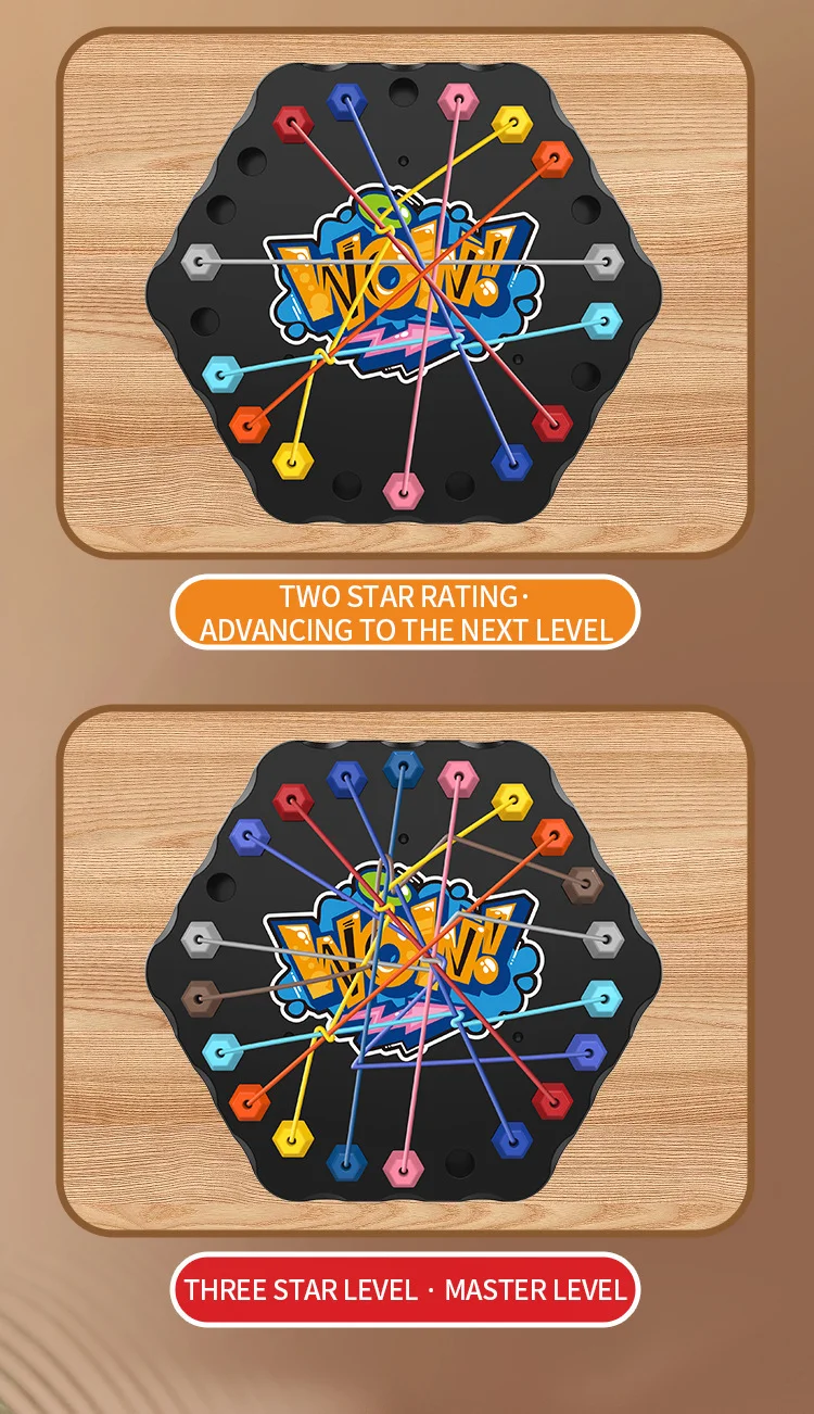 Kinder Puzzle Brettspiel Entwirren Seil Knoten Herausforderung Soziale Party Eltern-Kind-Aktivitäten Geknotetes Seil Lernspielzeug – Detail 6