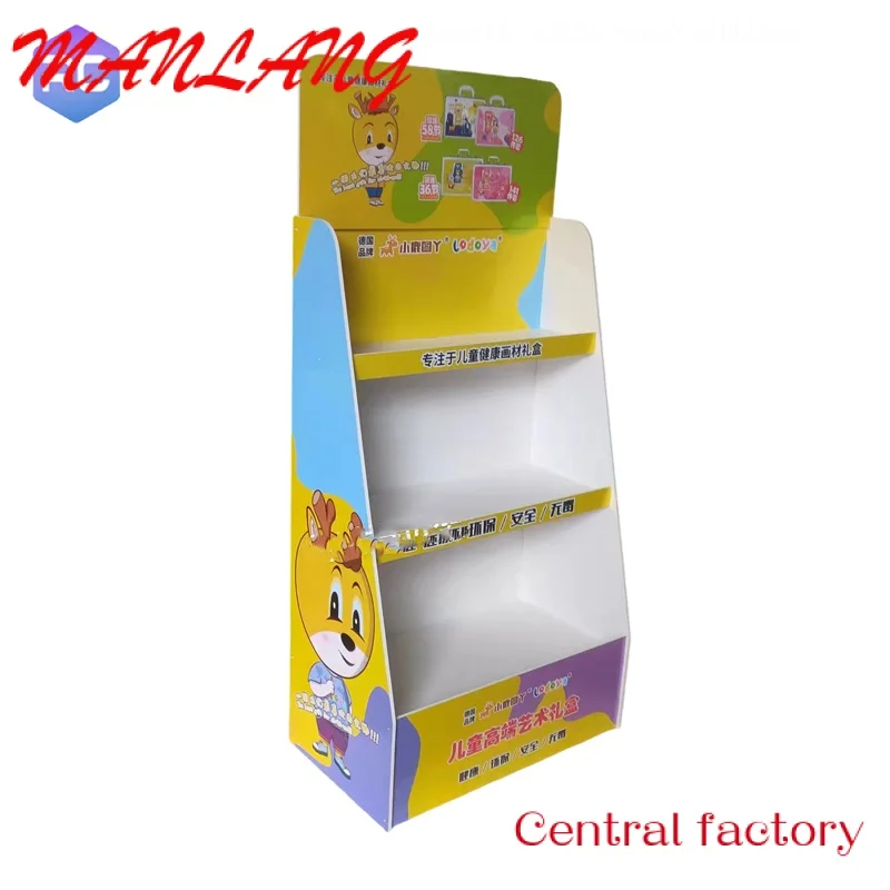 CustomCustomized Cardboard Water Display Stand Corrugated Paper Cardboard Pallet Display Rack Supermarket Shelf for Food Beverag