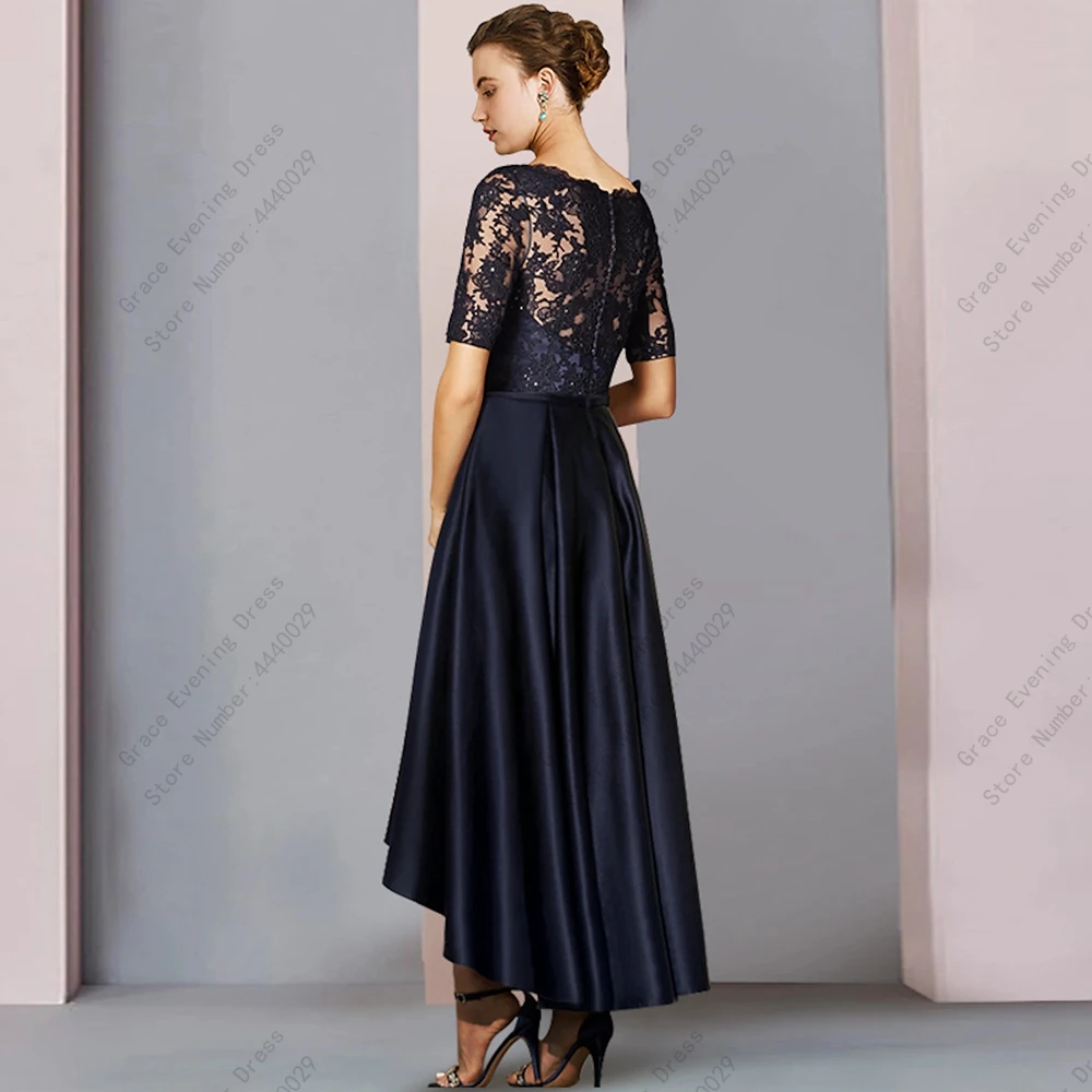 Simples Cetim Mãe da Noiva Vestidos Três Quartos A Linha Wedding Party Gown Floor Length 2023 Verão New Вечернее платье