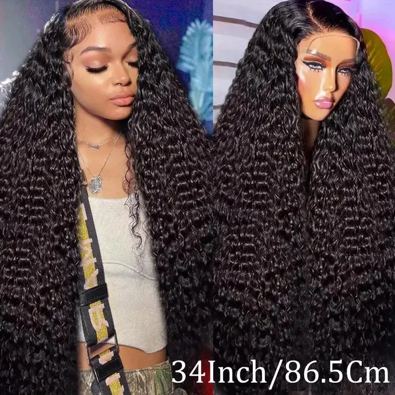 Rosabeauty 180% Density 13x4 HD Lace Front Human Hair Wigs Deep Wave  Preplucked Glueless Ready To Go Curly Wig 40 Inches