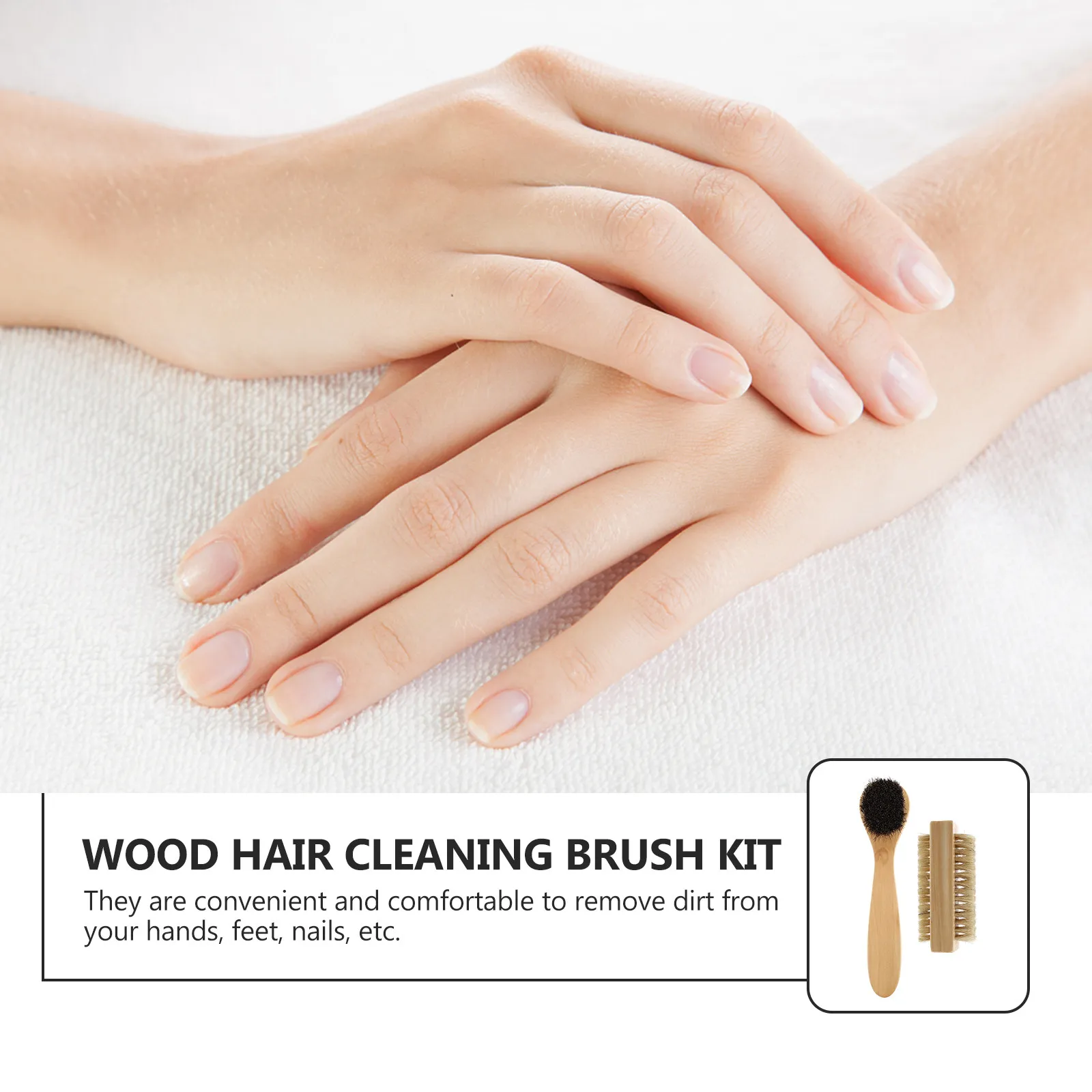 

2 шт. многофункциональных деревянных щеток для рук с эргономичным дизайном для чистки ногтей и кожи, портативные, компактного размера, для ванной и кухни